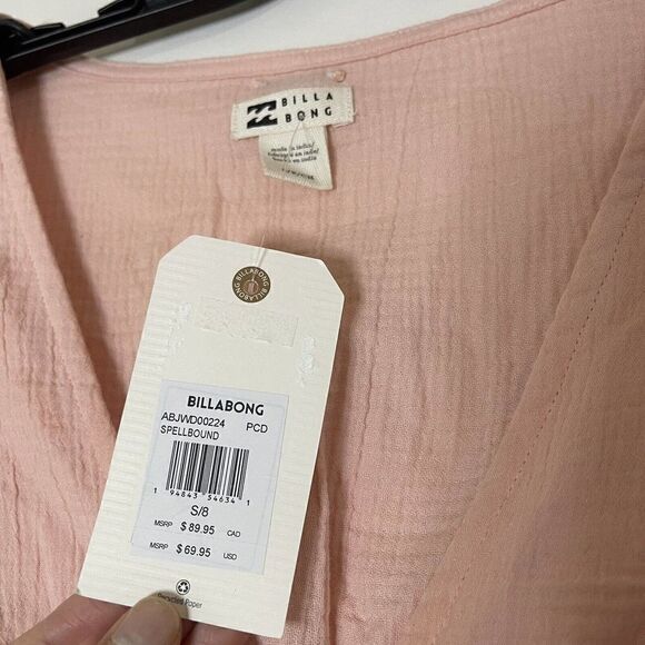 NEW! Billabong Spellbound Pink puff sleeve mini dress size Small - Picture 4 of 6